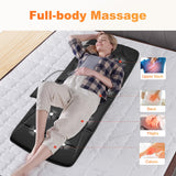 CILI Massage Mat Full Body,Massager Chair Pad,10 Vibration Motors & 5 Massage Modes,Back Massager for Bed,Massage Mattress Pad for Back,Heating Pad with Auto Shut Off, Gifts for Men,Women,Black