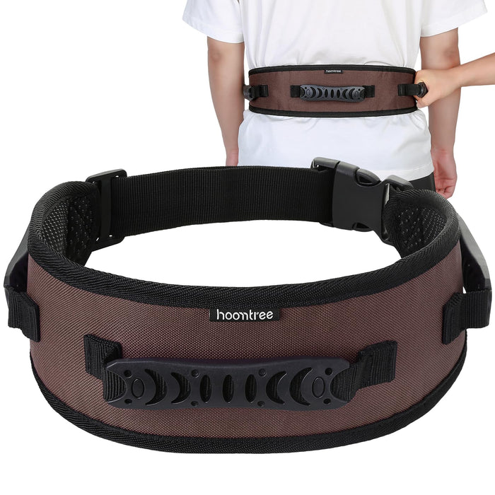 HOOMTREE Gait Belts Transfer Belts for Seniors,Gait Belt with Handles,Gate Belts Medical for Elderly with Quick Release Buckle Anti-Slip Function,Transfer Belt for Elderly and Disabled (Brown)