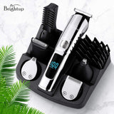 Brightup Beard Trimmer for Men - 19 Piece Mens Grooming Kit with Hair Clippers, Electric Razor, Shavers for Mustache, Body, Face, Ear, Nose Hair Trimmer, Gifts for Men, USB Rechargeable & LCD Display