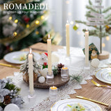 Romadedi Glass Candle Holder for Candlestick - 2Pcs Clear Small Tapered Candle Holders Wedding Decor Table Centerpiece for Candle Sticks Christmas Party Table Living Room Dinner Advent