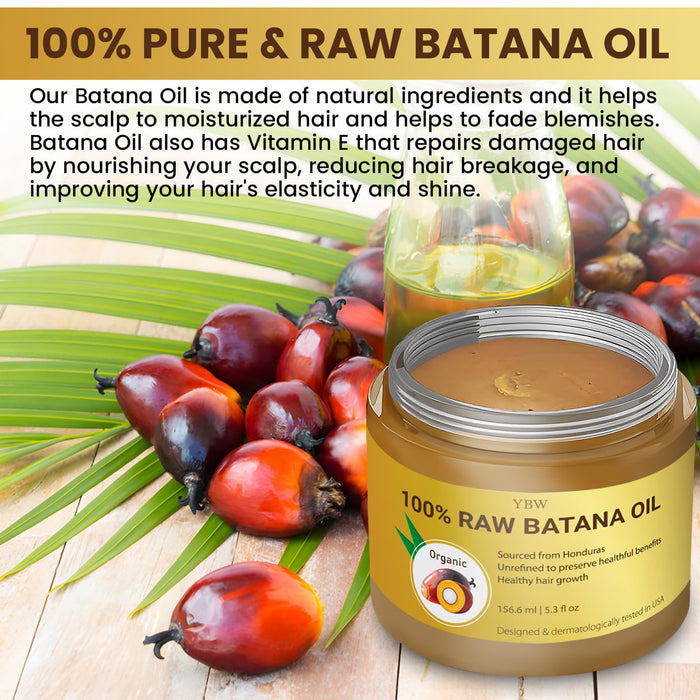 Raw Batana Oil from Honduras - 100% Natural & Organic Dr. Sebi Hair Growth Oil Solution for Men & Women, Raw, Unrefined, Enhances Thickness, Prevents Hair Loss