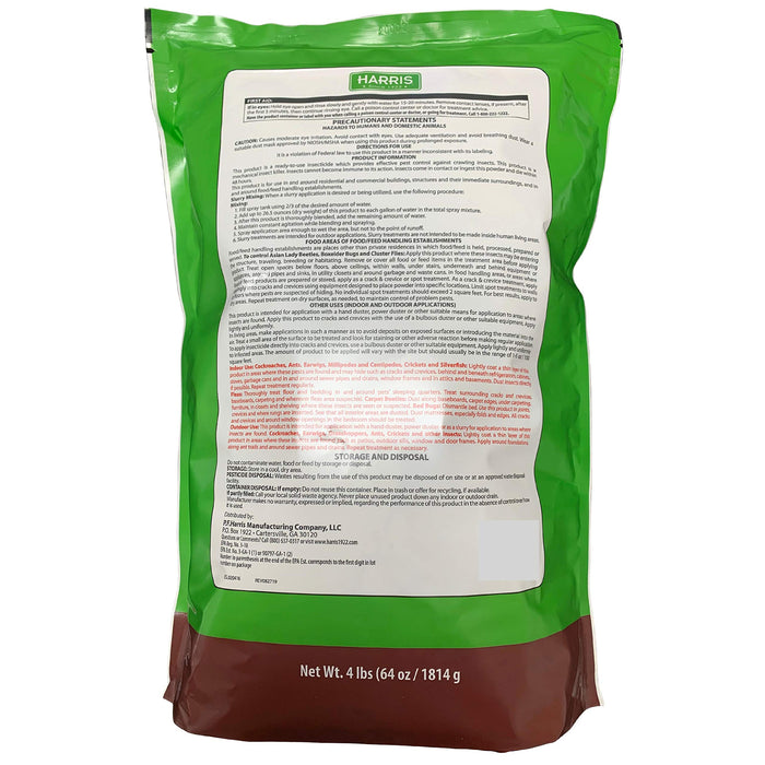 Harris Diatomaceous Earth Crawling Insect Killer, 4lb with Powder Duster Included Inside The Bag