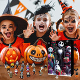 Halloween Advent Calendar 2024, Contains 24 Gifts, Halloween Countdown Calendar with Scary Halloween Doll Collectible Horror Movie Figures Gift for Kid, New Halloween Christmas Countdown Calendar