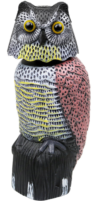 Galashield Owl Decoy to Scare Birds Away Scarecrow Fake Owl with Rotating Head