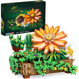 Under the Baubles Flower Botanical Bonsai Building Set - 924pcs, Home Decor, Mother's Day, Valentine's Day, Christmas for Adults and Kids, Climbing Ivy, Sunflower, Chrysanthemum.