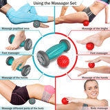 Foot Massager Roller + Ball for Plantar Fasciitis - Total Relief for Heel Spurs & Foot Arch Pain - Acupressure Reflexology Tool for Relaxation & Stress Relief