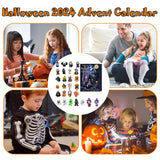 Halloween Advent Calendar 2024, 24 Day Halloween Countdown Calendar, Contains 24 Gifts Dolls, Nightmare Before Christmas Advent Calendar, Scary Halloween Doll Collectible Horror Figures Gift (Black)