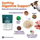 Dr. Bill’s Canine Digestive Support | Probiotics & Prebiotics for Dogs | Gut Health Pet Supplements | Contains Ginger Root, Psyllium Husk, Lemon Balm and Bifidobacterium