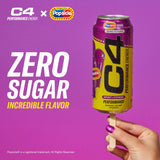 C4 Energy Drink x Cherry Popsicle, Carbonated Sugar Free Pre Workout Performance Drink with no Artificial Colors or Dyes, 16 Oz, Pack of 12