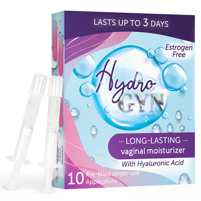 Hydro GYN Vaginal Moisturizer | Long-Lasting Dryness & Discomfort Relief | Estrogen & Hormone Free | 10 Pre-Filled Applicators