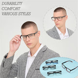 acavefox 4 Pack Reading Glasses 2.5 Men Readers Computer Blue Light Blocking Fashion Comfortable Eyeglasses with Spring Hinge