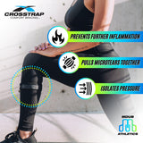 CROSSTRAP Shin Splint Support Strap | Adjustable Neoprene Shin Splint & Leg Compression Support Strap | For Strains, Injuries, Pain, Pulled Muscles, Torn Calf | For Men & Women | 2 Straps (Small)