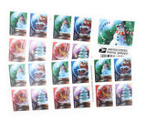 USPS Snow Globes (Booklet of 20) Forever Postage Stamps (A Snowman, Santa Claus Poised on a Chimney, a Majestic Deer, and a Christmas Tree) 2023 Scott #5816-5819