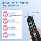 Cordless Water Flosser Teeth Cleaner Dental Oral Irrigator Picks Portable and Rechargeable 310ml Water Tank IPX7 Water Proof for Home and Travel Infiwarden (Black)