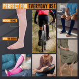 Doc Miller Open Toe Compression Socks for Men and Women, 15-20 mmHg, Calf Recovery, Medical Grade, Skin/Nude Socks, Large