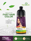 Herbishh Hair Color Shampoo for Gray Hair – Magic Hair Dye Shampoo – Colors Hair in Minutes–Long Lasting–500 Ml–3-In-1 Hair Color–Ammonia-Free | Herbishh (Purple)