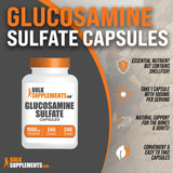 BulkSupplements.com Glucosamine Sulfate Capsules - Glucosamine Supplement, Glucosamine Sulfate 1000mg - Joint Supplements, Gluten Free, 1 Capsule per Serving, 240 Capsules