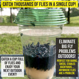 Billy-Bob Fly Lid - Turn Almost Any Cup Into A Fly Trap. Indoor and Outdoor Use - 4 Pack (4 Fly Lids Total)