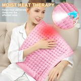 Heating Pad-Electric Heating Pads for Back,Neck,Abdomen,Moist Heated Pad for Shoulder,Knee,Hot Pad for Pain Relieve,Dry&Moist Heat & Auto Shut Off(Light Pink,33''×17'')