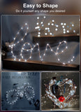 66Ft 200 LED Outdoor String Lights, Pure White Fairy Lights Battery Operated with Remote, Waterproof Twinkle Lights for Bedroom Dorm Patio Tapestry Backyard Garden Party Indoor Christmas Decoration