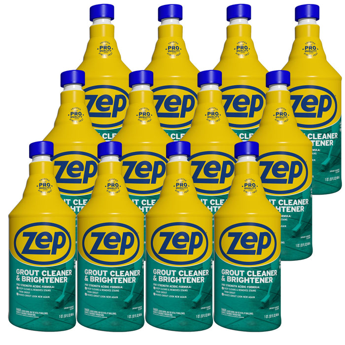 Zep Grout Cleaner and Brightener - 32 Ounce (Case of 12) ZU104632 - The Strongest Grout Cleaner for Tile Floors to Make Grout Look New Again, Just Like Magic