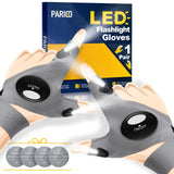 PARIGO LED Flashlight Gloves, Father Day Mens Gifts for Dad Husband Grandpa, Cool Gadget Christmas Birthday Gifts for Men Adults Him Boyfriend Guy