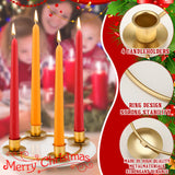 Sliner 8 Pcs Christmas Advent Wreath Ring Gold Advent Ring Candle Holder Round Shape Taper Metal Advent Wreath for Home Table Decor Xmas Decorations