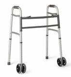 Medline Heavy-Duty Bariatric Folding Walker with 5” Wheels and Durable Handles, 500 lb. Weight Capacity