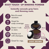 Root Touch Up Powder for Light Brown Hair by Style Edit | Cover Up Hair Color for Grays and Roots Coverage | Root Concealer for Light Brown Hair | Mineral Infused Binding Hairline Powder