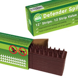 DE-BIRD Defender Spikes, Bird Deterrent & Cat Repellent Outdoor to Keep Cats Away, Easy-Install Plastic Bird Spikes Anti Theft Strips, 12pk [12 Foot]