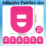 Nuanchu 50 Pieces Adhesive Patches Compatible with Omnipod Shower Waterproof Pre-Cut Adhesive Patches with Strap Pre-Cut Sweatproof Tape Continuous Glucose Monitor Protection (Rose Red)