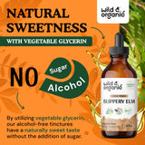 Wild & Organic Slippery Elm Liquid Drops - Lung Cleanse w/Slippery Elm Bark - Slippery Elm Drops for Respiratory Lung Health - Digestive Health w/Slippery Elm Extract - Slippery Elm Supplement - 4oz