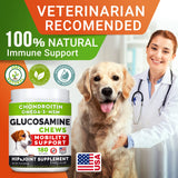 STRELLALAB Glucosamine Treats for Dogs - Joint Supplement w/Omega-3 Fish Oil - Chondroitin, MSM - Advanced Mobility Chews - Joint Pain Relief - Hip & Joint Care - Bacon Flavor - 180 Ct - Made in USA