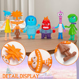 6Pcs Mood Action Figure Set - Inside Cartoon Cake Topper Posable Character, Action Toy for Birthday Parties Christmas Collectible Toy Set Ornaments