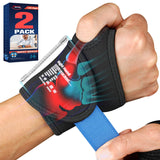 FEATOL 2 Pack Wrist Support, Provides Support & Compression to Arthritis, Carpal Tunnel and Painful Wrist Joints, Protecting for Daily Works, Adjustable Wrist Wraps for Right & Left-Medium