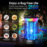 Solar Bug Zapper Outdoor, Cordless Mosquito Zapper, 4000mAh Rechargeable Bug Zapper, Electric Fly Zapper, Smart Auto ON/OFF Insect Zapper with 5 Modes for Outdoor, Patio, Kitchen, Bedroom