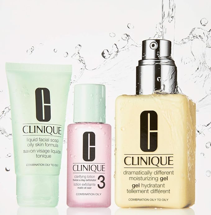 CLINIQUE 3 STEP Clarifying Lotion 3 Dramatically Different Gel Facial Soap Oily