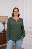 XIEERDUO Christmas Sweater for Women Long Sleeve Tops Tunic Sweaters to Wear with Leggings Trendy Henley Shirts Green Xl