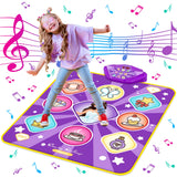 Dance Mat Toys for Kids, Purple Princess Electronic Dance Pad Game with 5 Gaming Modes, Dance Toys with LED Lights, Built-in Music, Ideas Christmas Birthday Gifts for 5+ Year Old Toddler Girls