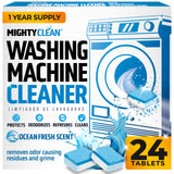 Washing Machine Cleaner Tablets 24 Pack - 1 Year Supply Washer Machine Cleaner Tablets, Septic Safe Washing Machine Cleaning Tablets, Washer Cleaner Tablets, Works with All Washers Including HE