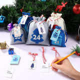 Cabilock 26 pcs Christmas Advent Calendar Bags 24 Days Countdown Calendar Burlap Bags Drawstring Bags for Adults and Kids DIY Candy Bags for Holiday Decorations for Kids Boys Girls Xmas