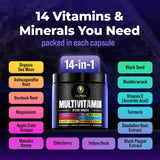 Alpha Tribe Multivitamin for Men with Sea Moss, Black Seed Oil, Ashwagandha, Turmeric Bladderwrack, Burdock,Vitamin C, Elderberry, Manuka, Yellow Dock | Daily Men's Vitamins and Minerals Supplement