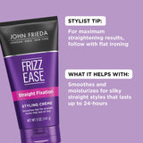 John Frieda Frizz-Ease Straight Fixation Styling Creme, 5 Ounces, Straight Hair Product for Smooth, Silky, No-Frizz Hair, Pack of 2