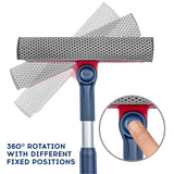 DSV Standard Professional Window Squeegee | 2-in-1 Window Cleaner Sponge and Soft Rubber Strip With Telescopic Extension Pole 20" - 30"(50cm-76cm) | Adjustable To Clean From Multiple Angles