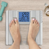 Weight Watchers Scales by Conair Scale for Body Weight, Digital Bathroom Scale with Body Fat and BMI in Large Display Clear