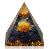 Hopeseed Orgone Pyramid for Positive Energy, Orgonite Citrine&Blue Sandstone Stones Healing Crystals Pyramid for Reduce Stress Chakra Reiki Healing Meditation Attracts Lucky and Success