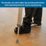 BodyMed Aluminum Crutches, Adult, Tall, 5' 10"–6' 6" – Pair of Lightweight, Height Adjustable Crutches – Includes Padded Underarm Cushions, Hand Grips, & Rubber Tips – Max. Weight Capacity 300 lb.