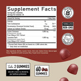 Sugar-Free Cinnamon Gummies 2000MG with Ceylon Cinnamon & Cassia Complex | Sugar-Free Lifestyle Supplement & Guilt-Free Cinnamon Apple Flavor with Chromium | Vegan, Non-GMO, Gluten-Free | 60 Gummies