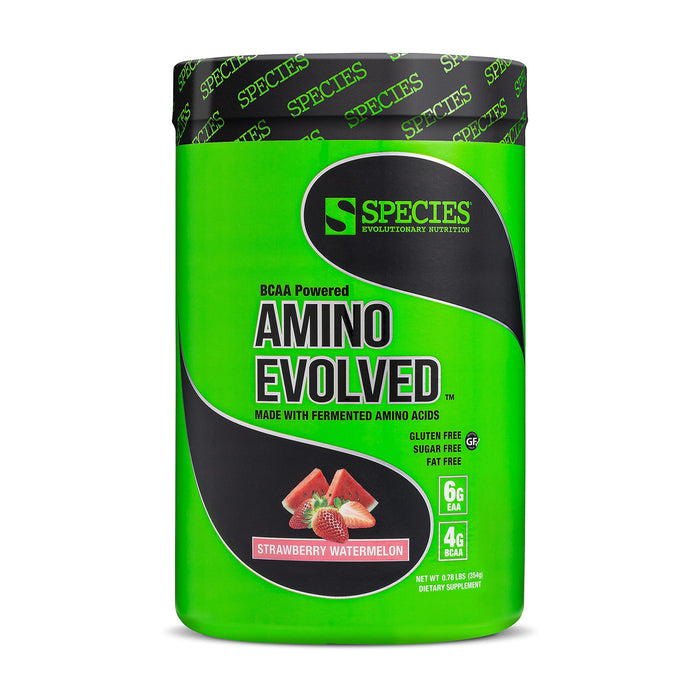 Species Nutrition Amino Evolved EAA & BCAA Powder, Fermented Amino Acids, Branched Chain Amino Acid Muscle Recovery & Endurance, Pre & Post Workout Supplement (Strawberry Watermelon, 30 Servings)