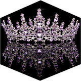 TOBATOBA Tiaras for Women, Purple Crystal Tiara Crowns for Women, Wedding Tiara for Bride Queen Crown, Royal Princess Quinceanera Headpieces for Birthday Prom Pageant Halloween Cosplay Accessories